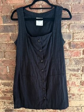 The A&F Mara Squareneck Linen-Blend Vest Mini Dress